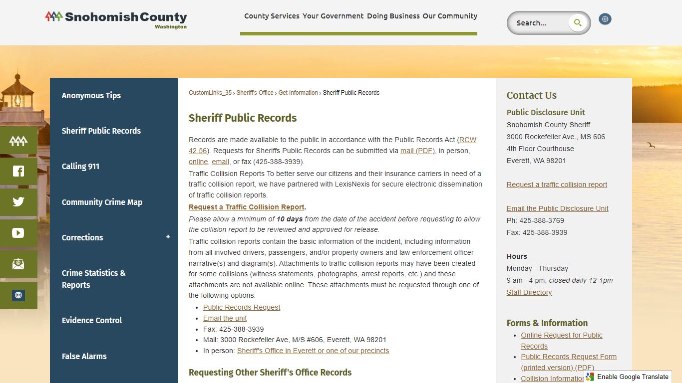 Sheriff Public Records | Snohomish County, WA - Official Website